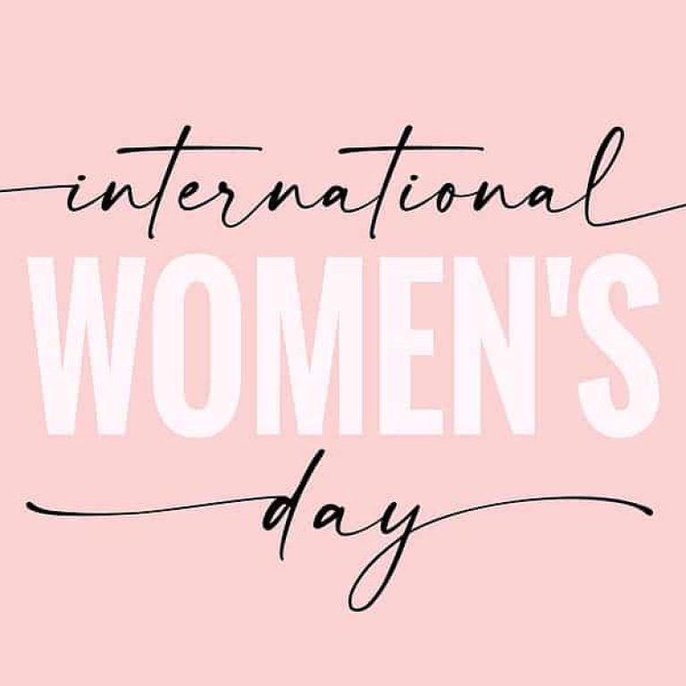 International women's day elegant lettering on pink background. Greeting card for Happy Womens Day with elegant hand drawn calligraphy. Vector illustration